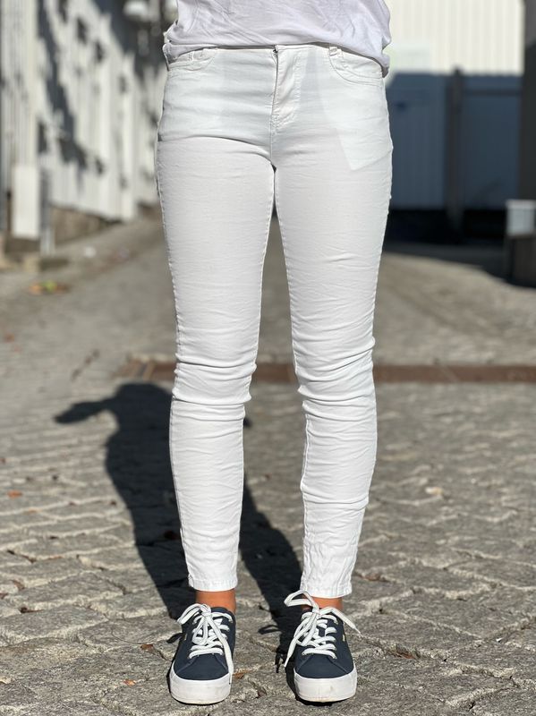 PATTI BUKSE M/ZIP - HVIT