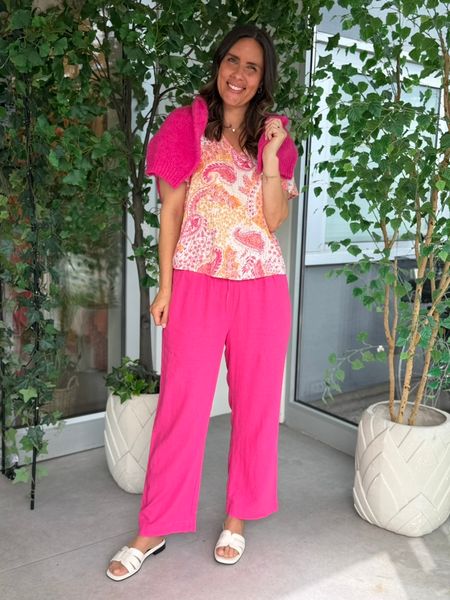 Hovedbilde LAVA LIN/VISCOSE BUKSE ANKEL - FUCHSIA 