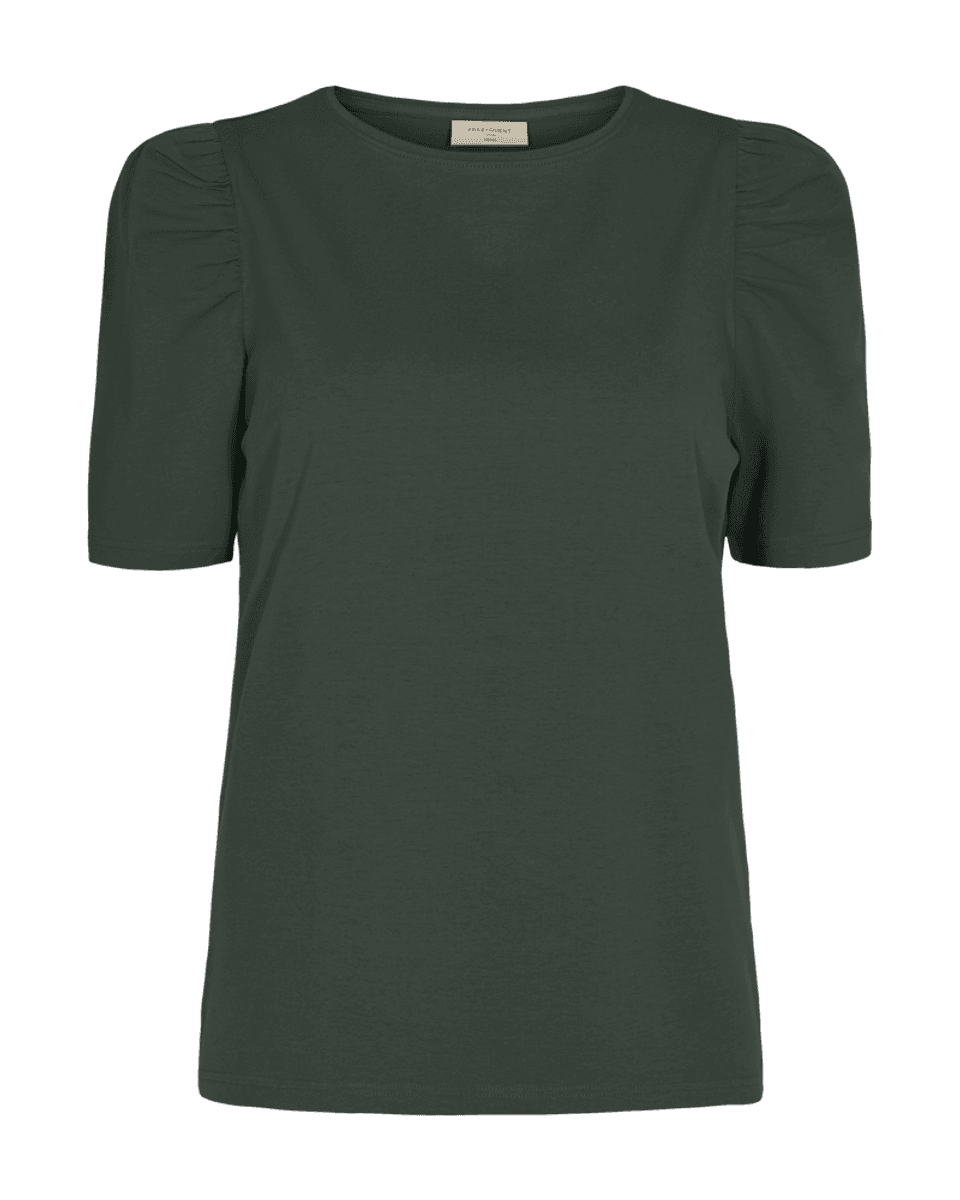 FENJA T-SHIRT M/PUFFERM - MØRK GRØNN