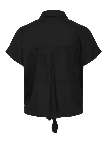 Hovedbilde PIA LIN/VISCOSE SKJORTE M/KNYTING - SORT