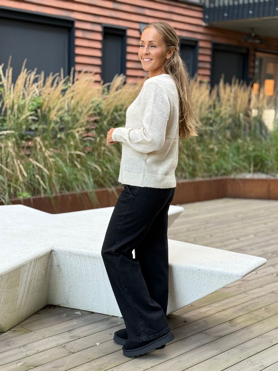 LORY STRIKKE GENSER - CREAM MELERT