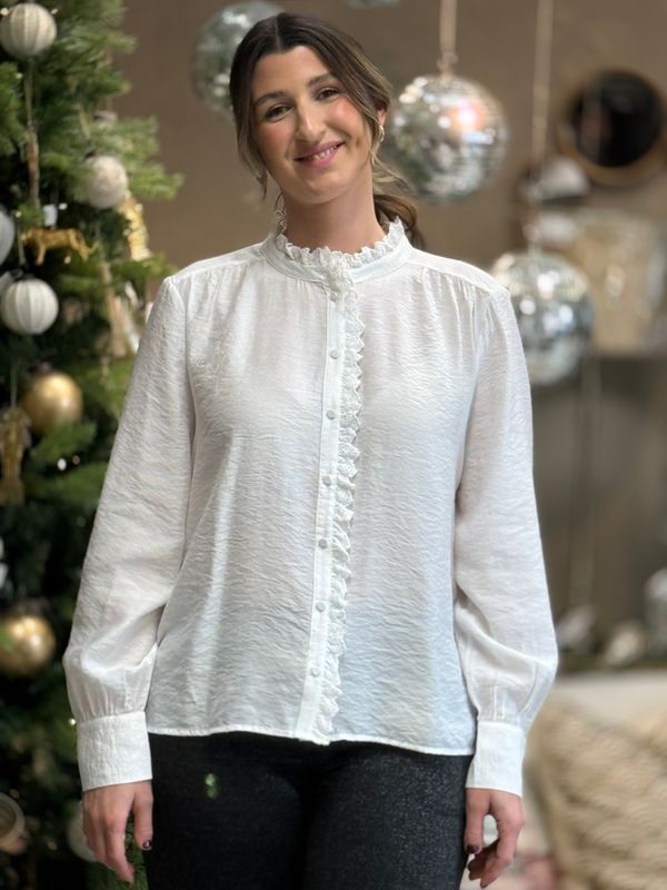 MALIMA BLUSE M/EMBRO - OFFWHITE