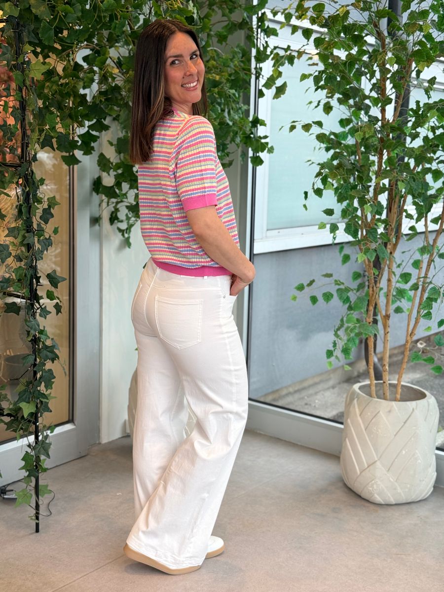 VEGA FLARE JEANS 84 CM - HVIT