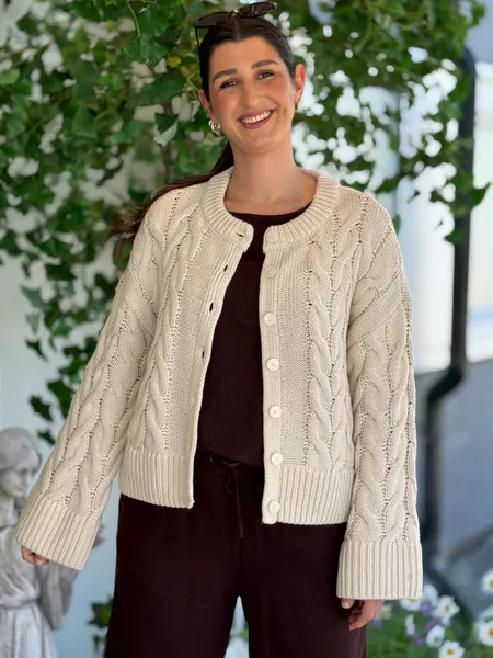 Hovedbilde SVEA THEA CABEL CARDIGAN - CREAM