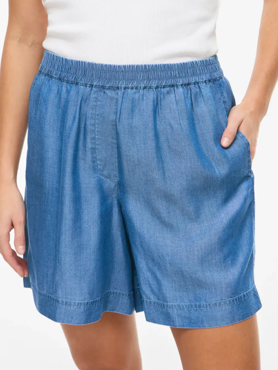 TEVIRA TENCEL SHORTS - MEDIUM BLÅ