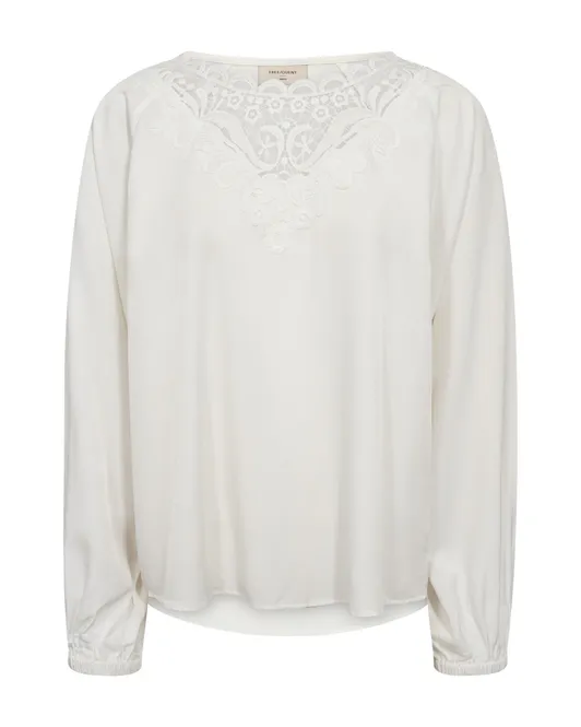 Hovedbilde SAZY BLUSE M/EMBRO - OFFWHITE