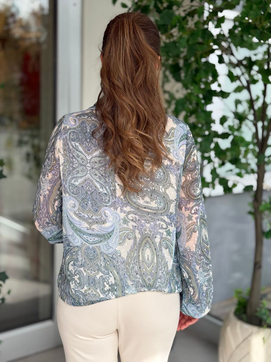 PRAYA BLUSE - LYS BLÅ/AQUA