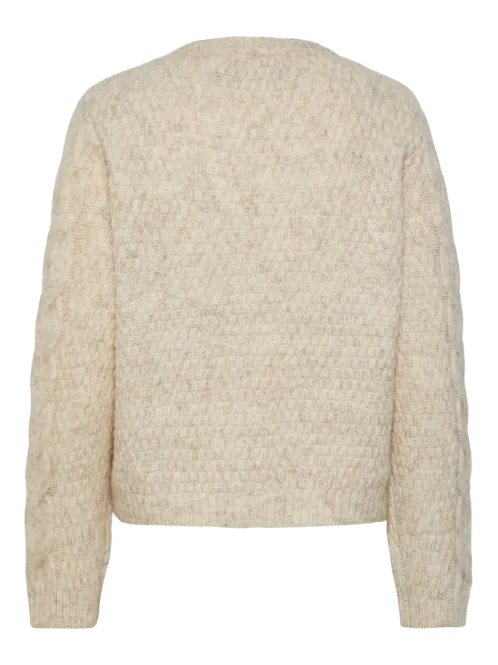 Hovedbilde NINA STRIKKET GENSER - CREAM MELERT
