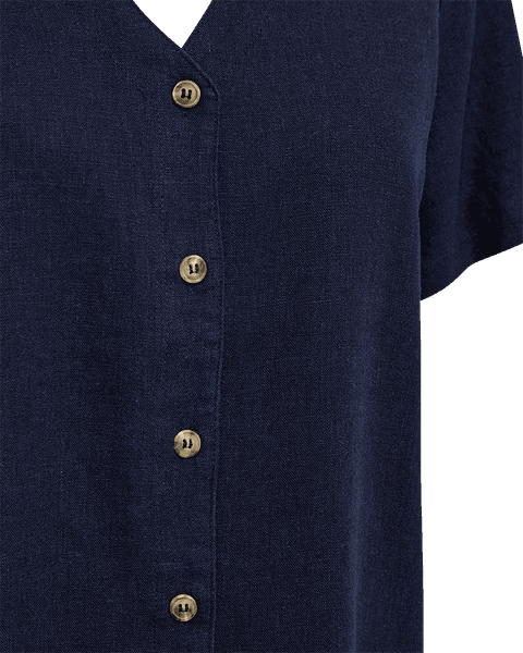 Hovedbilde LAVA LIN/VISCOSE BLUSE V-HALS - NAVY