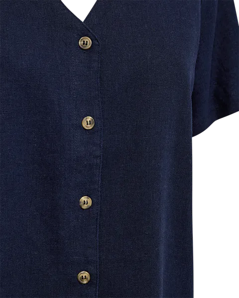 Hovedbilde LAVA LIN/VISCOSE BLUSE V-HALS - NAVY