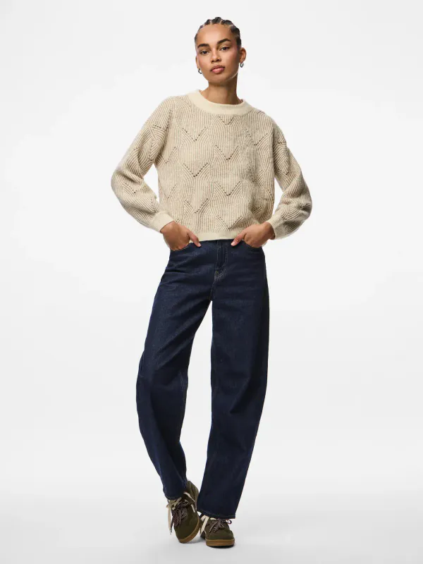 JENNA KNIT GENSER - SAND/OFFWHITE