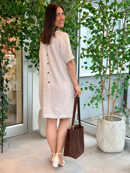 Hovedbilde LAVA LIN/VISCOSE KJOLE STRIPET - SAND/OFFWHITE