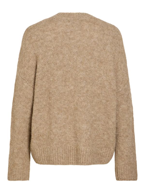 BOWS KNIT GENSER - CAMEL MELERT
