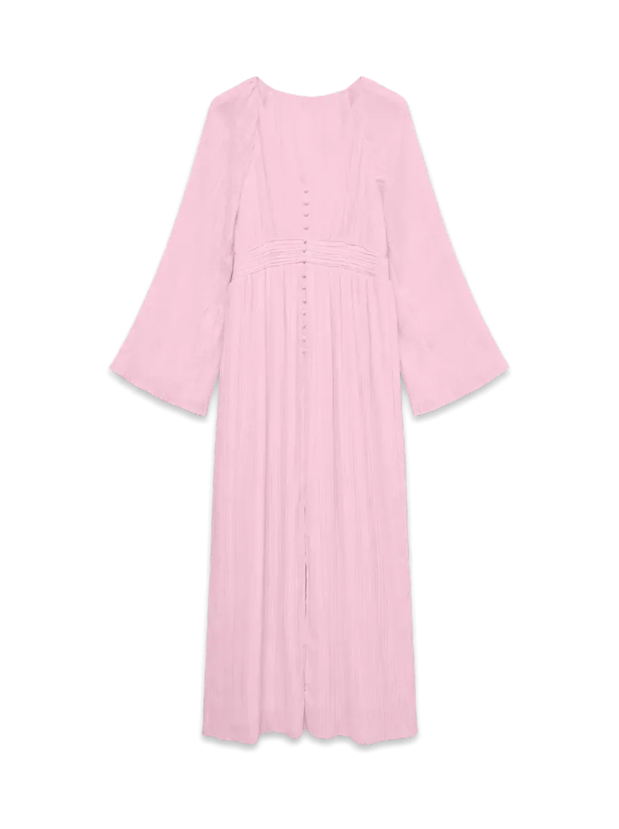 DORA PLISSE MAXI KJOLE - ROSA