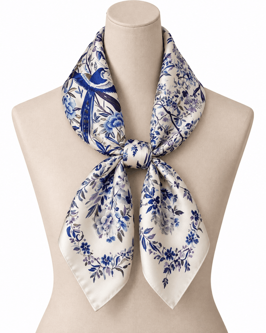 Hovedbilde SKJERF VISCOSE - OFFWHITE / NAVY