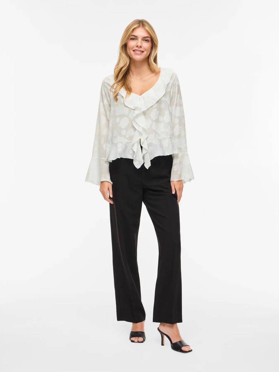 ESURA BLUSE M/VOLANGER - OFFWHITE