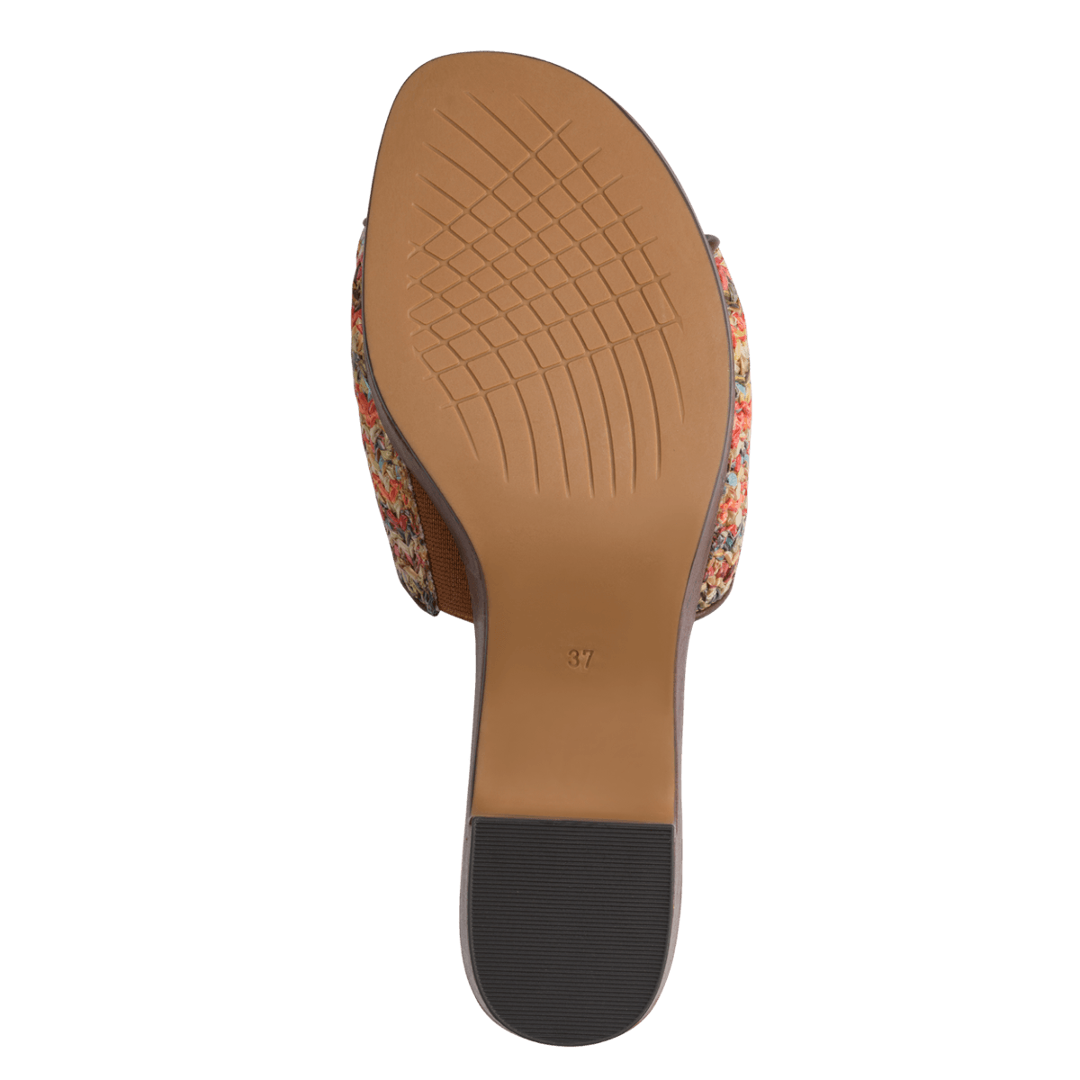 SANDAL M/HÆL - MOCCA/MULTI