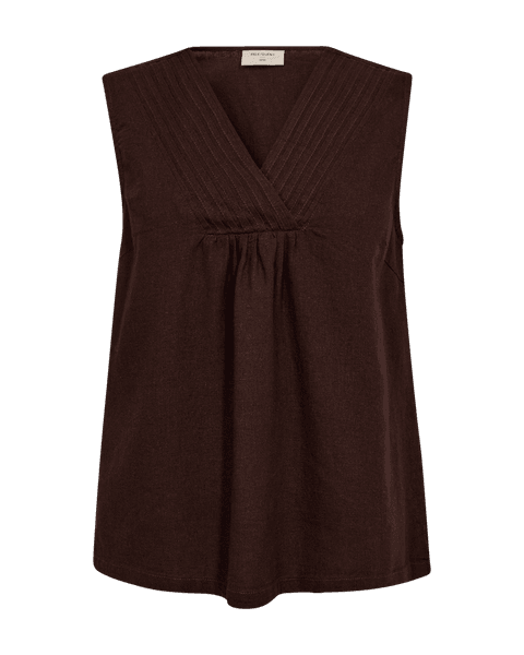Hovedbilde LAVA LIN/VISCOSE TOPP V-HALS - BRUN