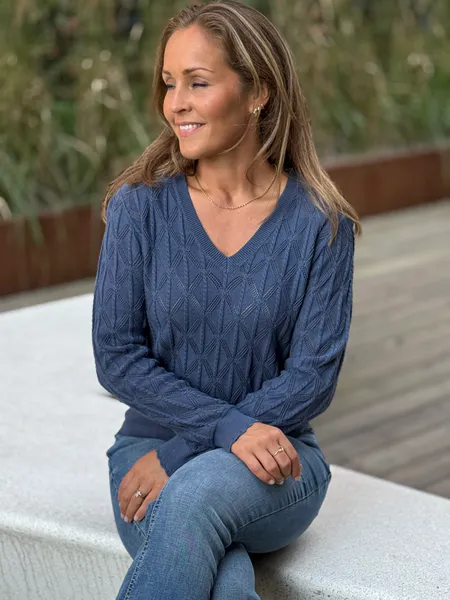 Hovedbilde DODO GENSER V-HALS - VINTAGE BLUE