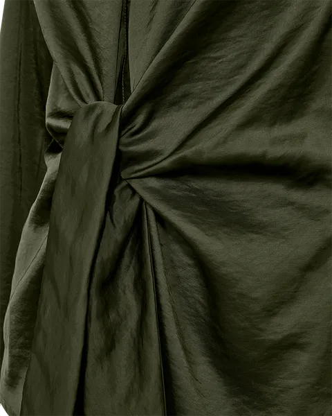 Hovedbilde DOVE SATENG BLUSE - KOMBU GREEN