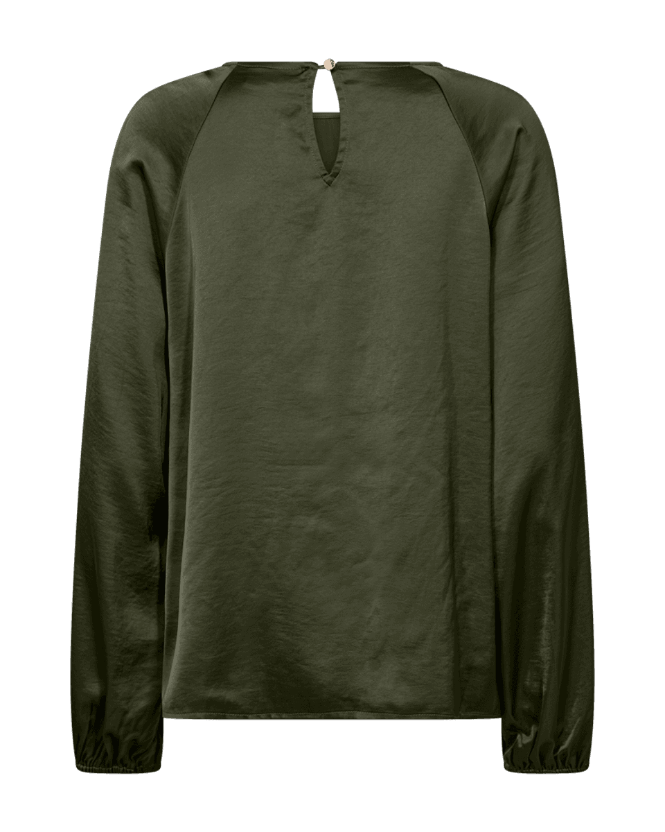 DOVE BLUSE RUND HALS - KOMBU GREEN