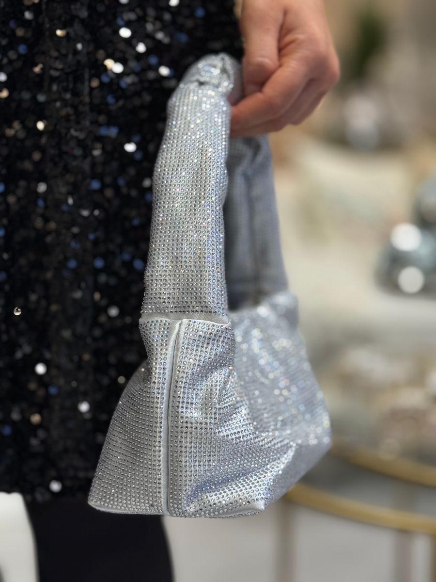 MINDY GLITTER VESKE - SØLV