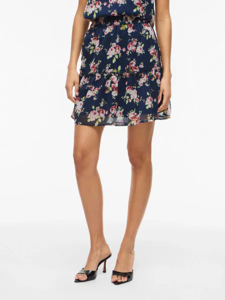 Hovedbilde EMMA SKJØRT FLOWERS - NAVY 