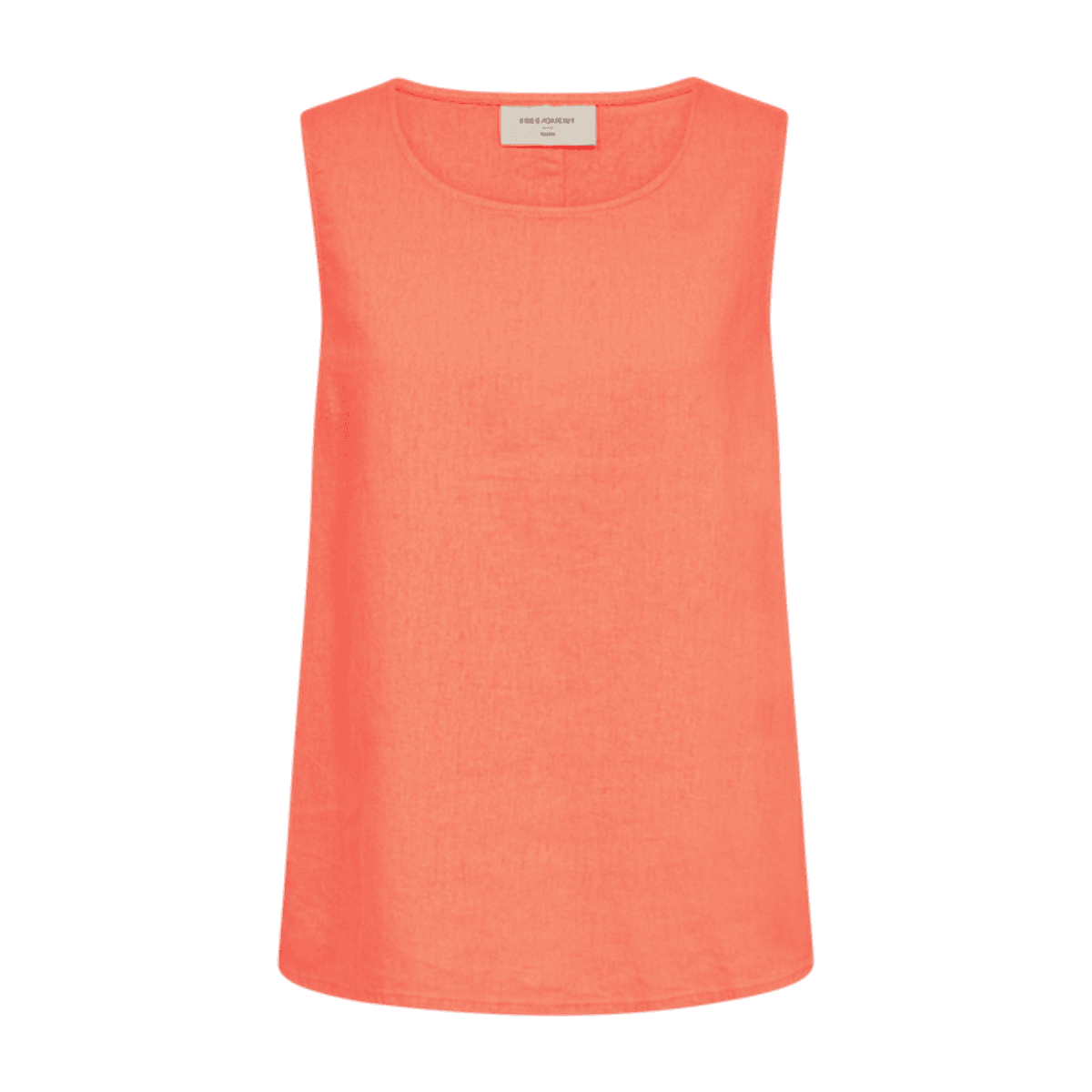 LAVA LIN/VISCOSE TOPP M/KNAPPER BAK - ORANGE 
