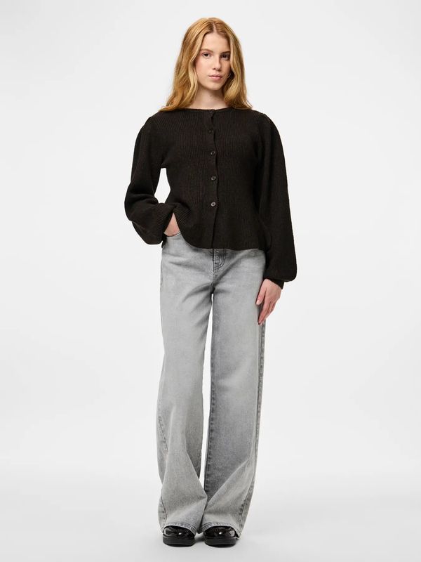 SILLY CARDIGAN M/ PUFF & LANG ERM - BRUN
