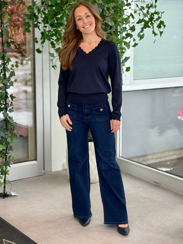 THEA WIDE JEANS 80CM - MØRK DENIM