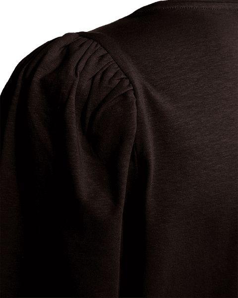 Hovedbilde FENJA T-SHIRT M/PUFFERM - MØRK BRUN