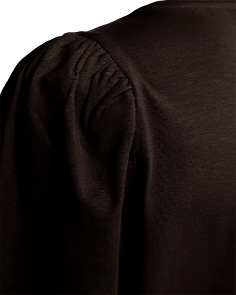 Hovedbilde FENJA T-SHIRT M/PUFFERM - MØRK BRUN