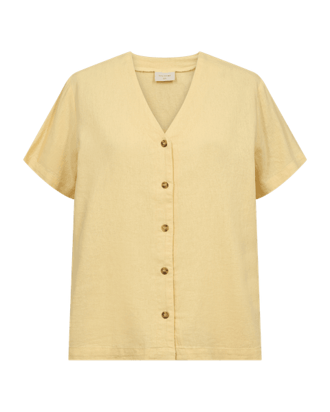 Hovedbilde LAVA LIN/VISCOSE BLUSE V-HALS - GUL