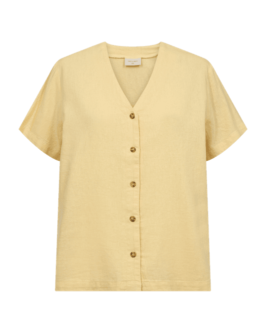 Hovedbilde LAVA LIN/VISCOSE BLUSE V-HALS - GUL