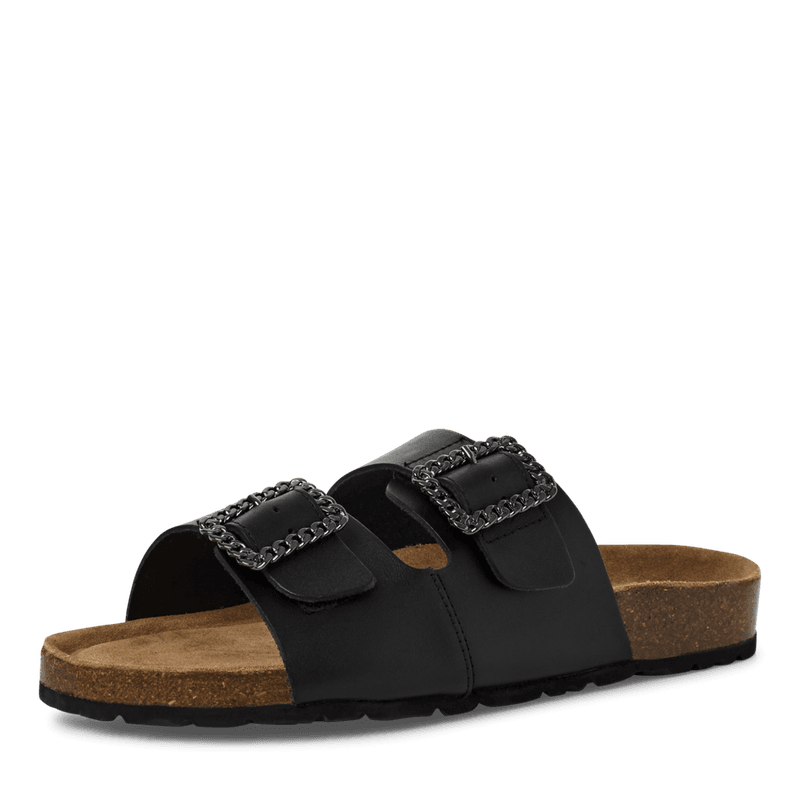 SANDAL I SKINN - SORT
