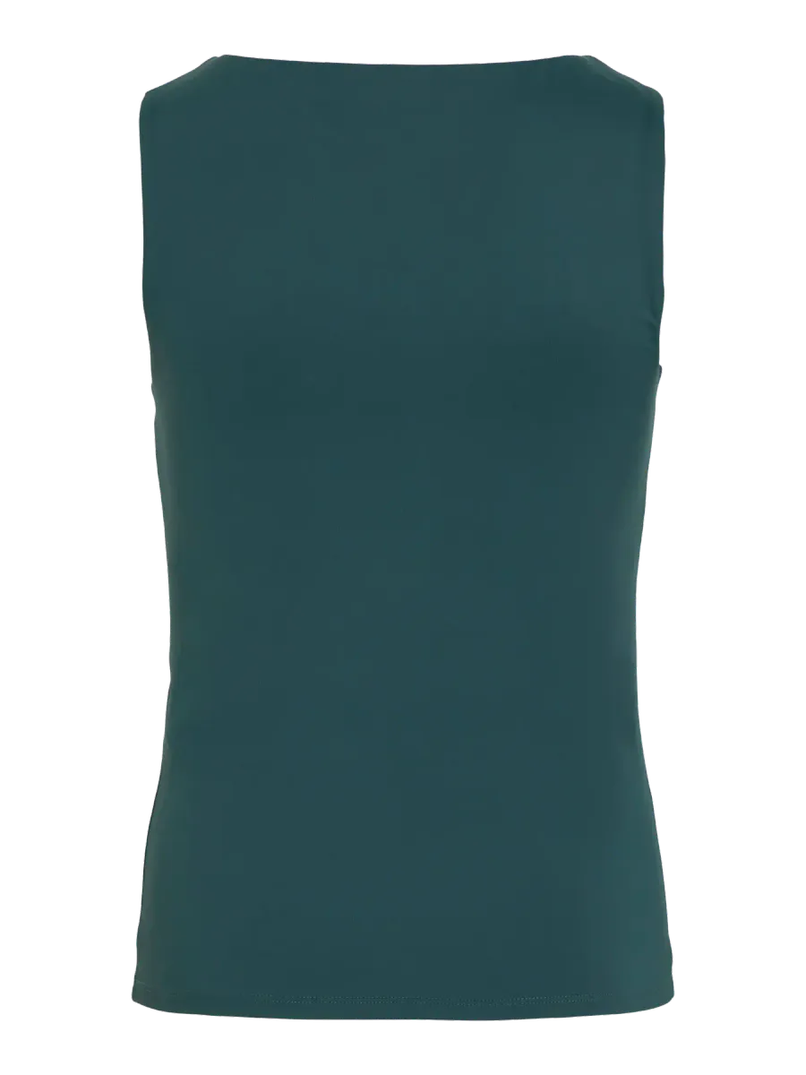 KENZA TOPP U-NECK  - SMARAGDGRØNN