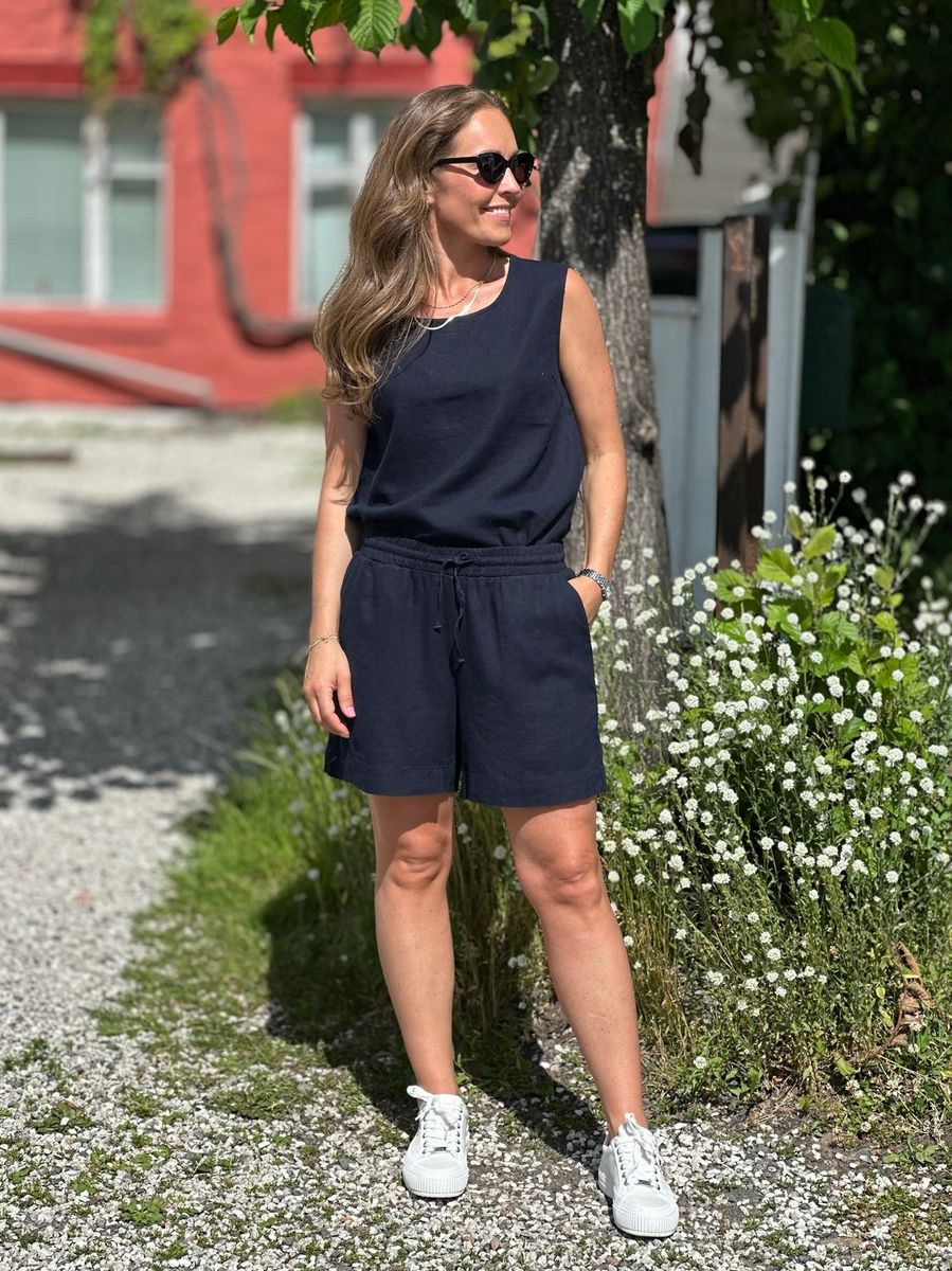 LAVA LIN/VISCOSE SHORTS - NAVY