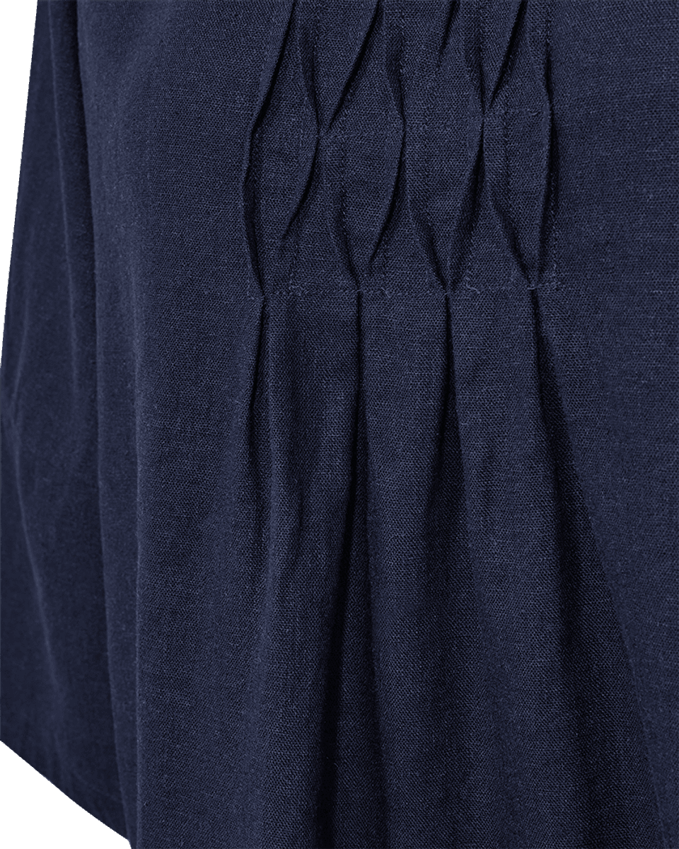 LAVA LIN/VISCOSE TOPP M/SMOCK - NAVY