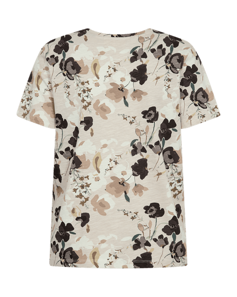 Hovedbilde VIVA TOPP V-HALS FLOWER - CREAM/BRUN