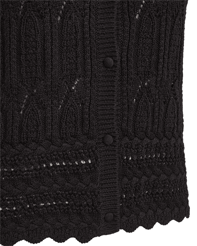 FRAYA STRIKKET TOPP - SORT