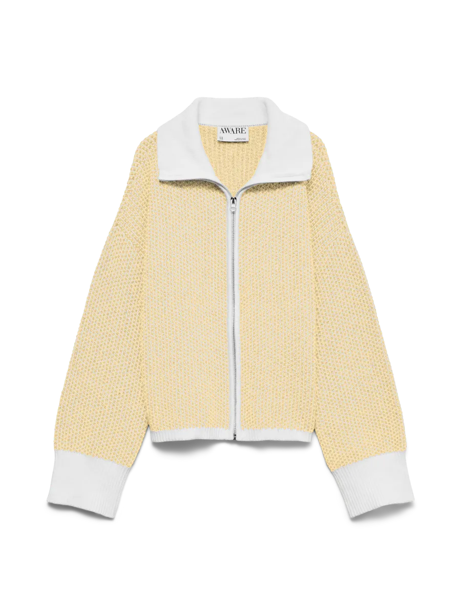 OLLIE ZIP CARDIGAN - GUL