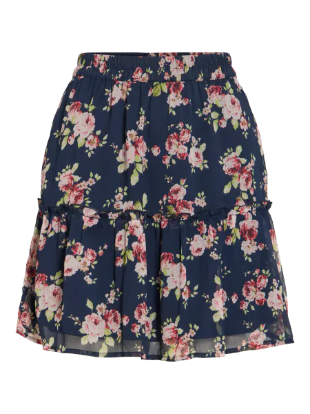 Hovedbilde EMMA SKJØRT FLOWERS - NAVY 
