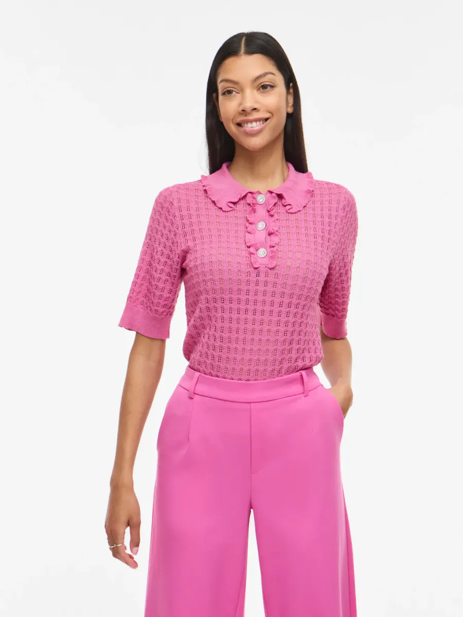 NORA KNIT POINTELLE  - CERISE