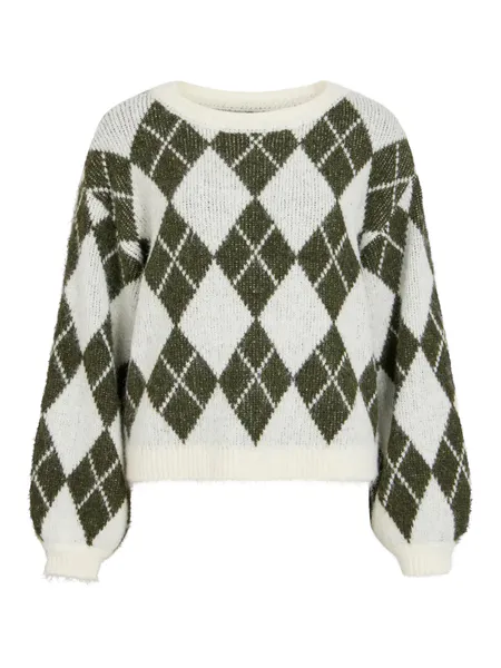 Hovedbilde KARLEY KNIT GENSER - CREAM/OLIVEN