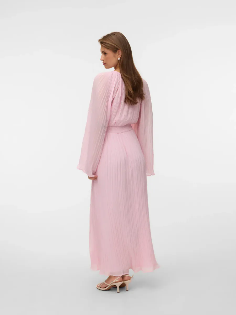 DORA PLISSE MAXI KJOLE - ROSA