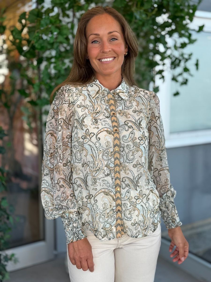 PRAYA BLUSE - OLIVEN / BIRCH 