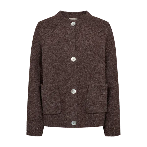 Hovedbilde GRSLULU CARDIGAN M/LOMMER - BRUN MELERT