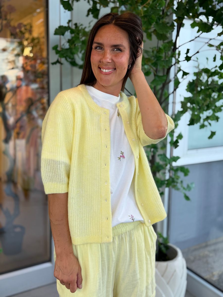 LORY CARDIGAN 2/4 ERM - LYS GUL MELERT