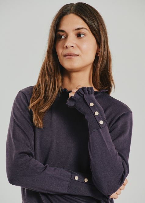 Hovedbilde KATIE GENSER FRILL RUND HALS - LILLA