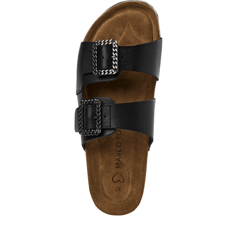 SANDAL I SKINN - SORT